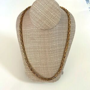 Byzantine Gold Tone Stainless Steel Chain Necklace 22"